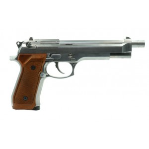 Страйкбольный пистолет WE M92 Long GBB Gas Full metal Chrome 6mm 25BBs [WE-M006]